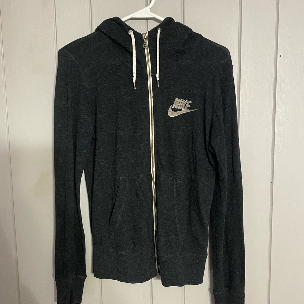 black nike zip up